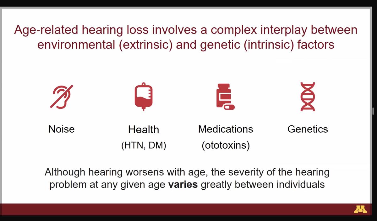 Age-related hearing loss factors