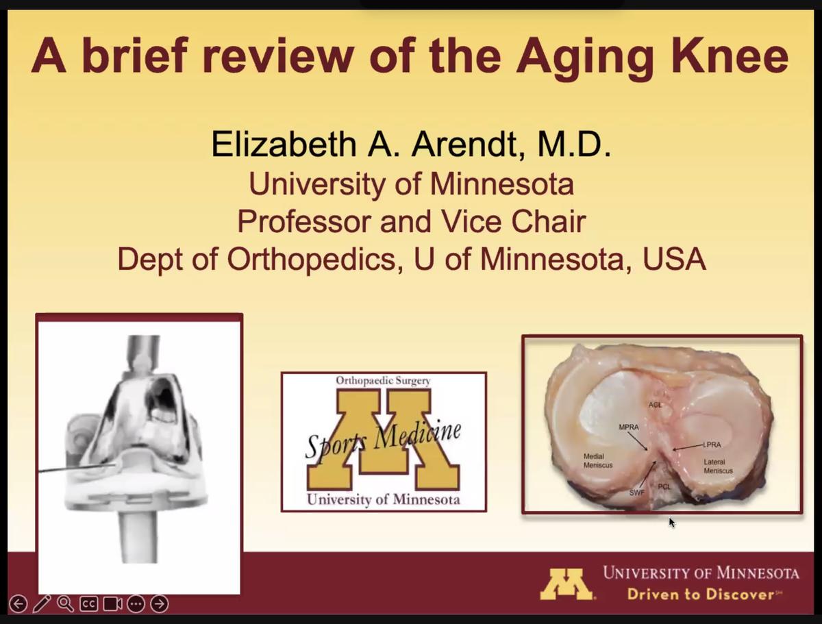 Aging knee, presentation title slide