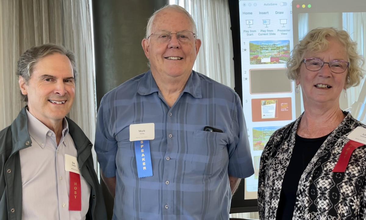 Eric Hockert, Mark Seeley, and Julie Sweitzer at the May 21, 2024, UMRA luncheon forum. Photo by Ginny Hanson