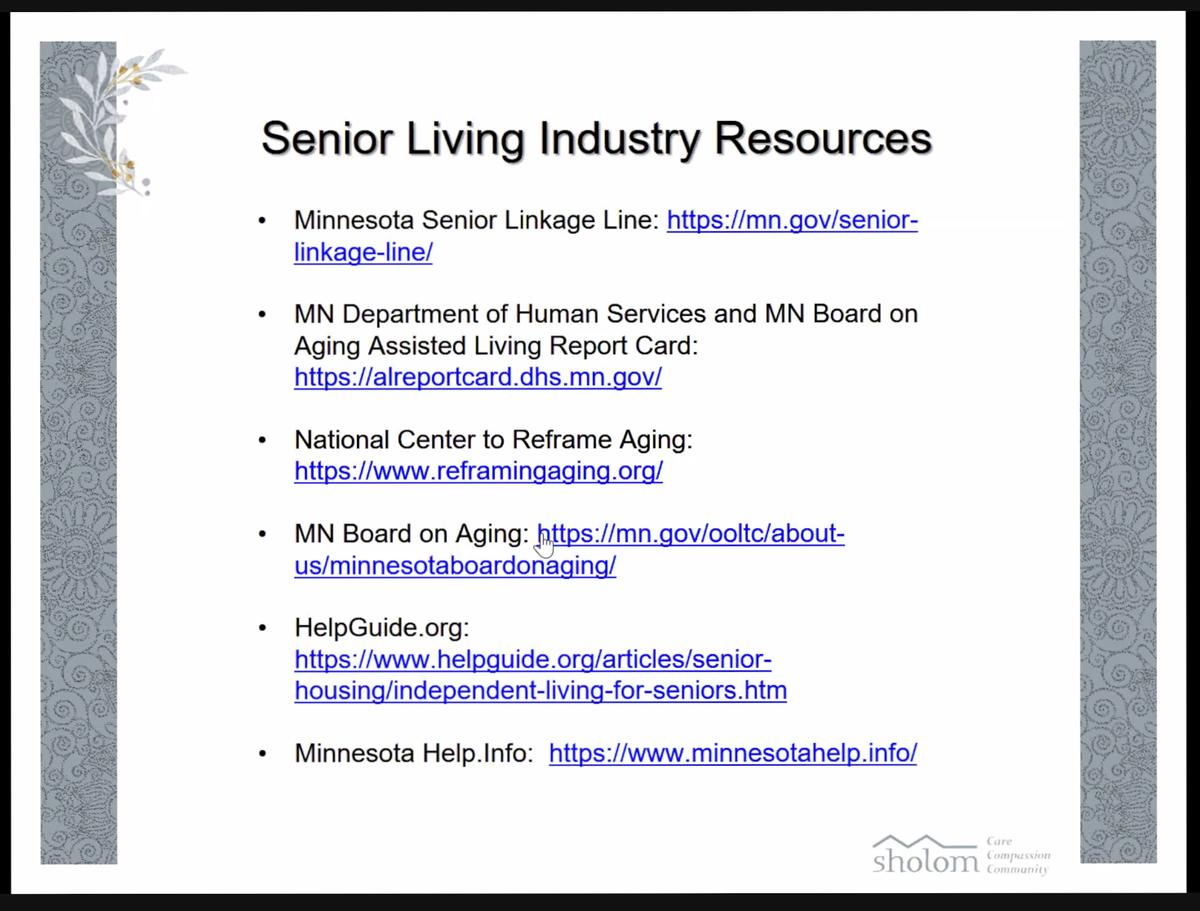 Senior Living Industry Resources