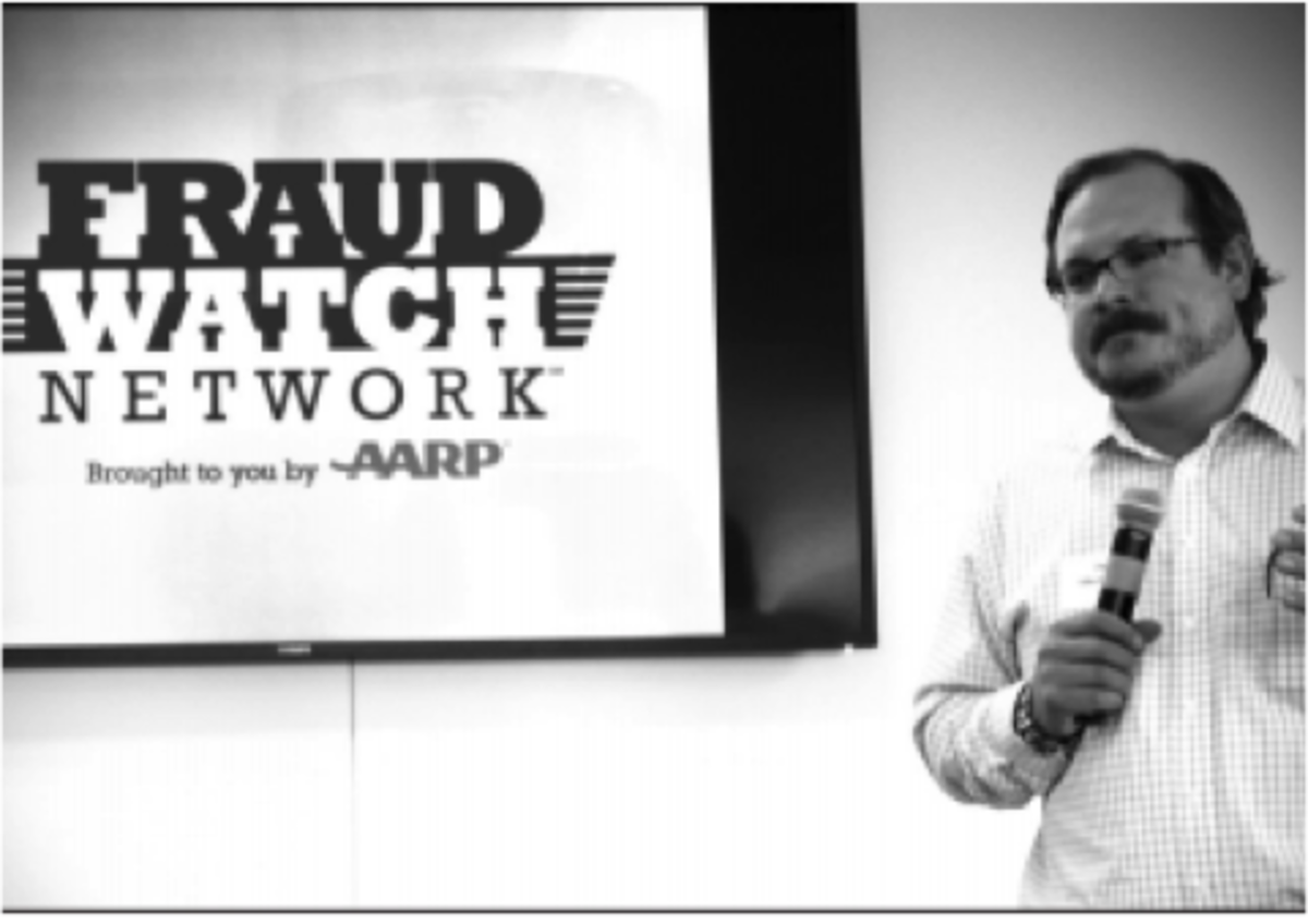 Jay Haapala of AARP speaking on preventing fraud
