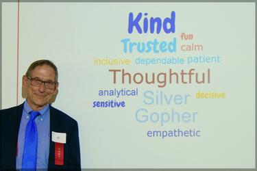 President Ron Matross was honored with a word cloud tribute at UMRA's 2023 Annual Meeting.