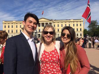 Ann Nordby with son Erik Lucas and daughter Caroline Lucas in Oslo 2019.