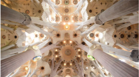 Ceiling image of church in Spain