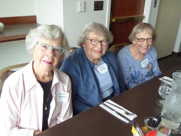 Darlene Kenyon, Carol Urness, and Dorothy Bohn at the September luncheon