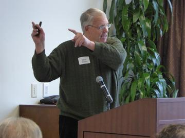 Mark Seeley explained the weather forecast at the January 2107 luncheon